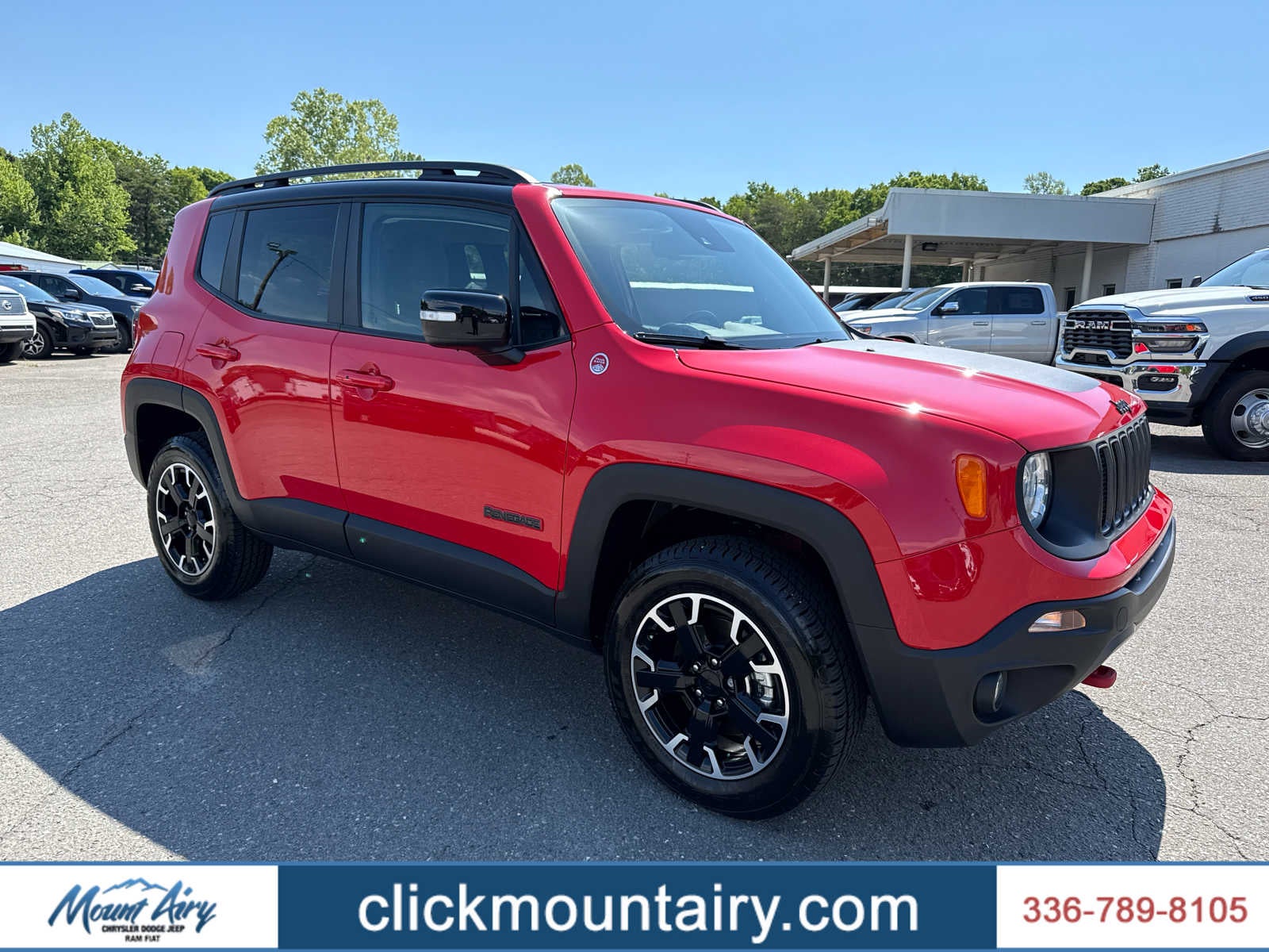 2023 Jeep Renegade Trailhawk 4x4 in Colorado Red Clearcoat — front three-quarter view