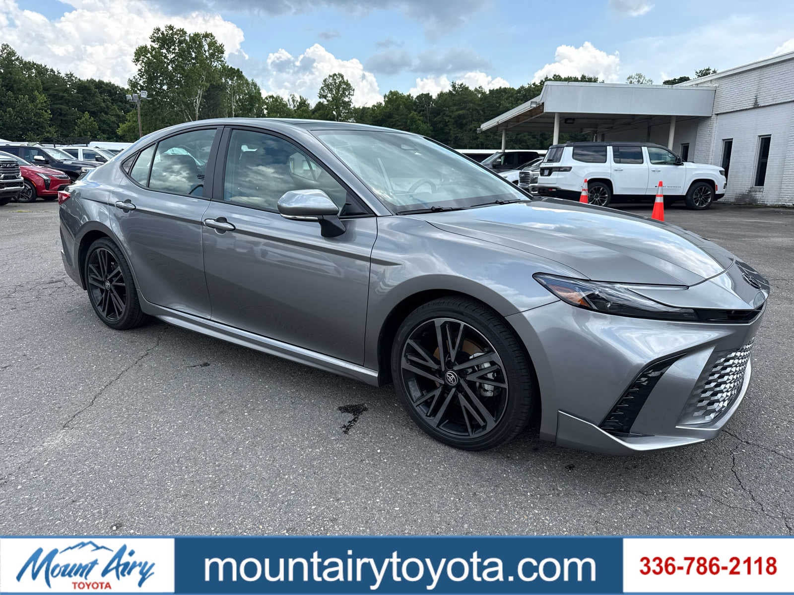 2025 Toyota Camry XSE in Heavy Metal — front three-quarter view