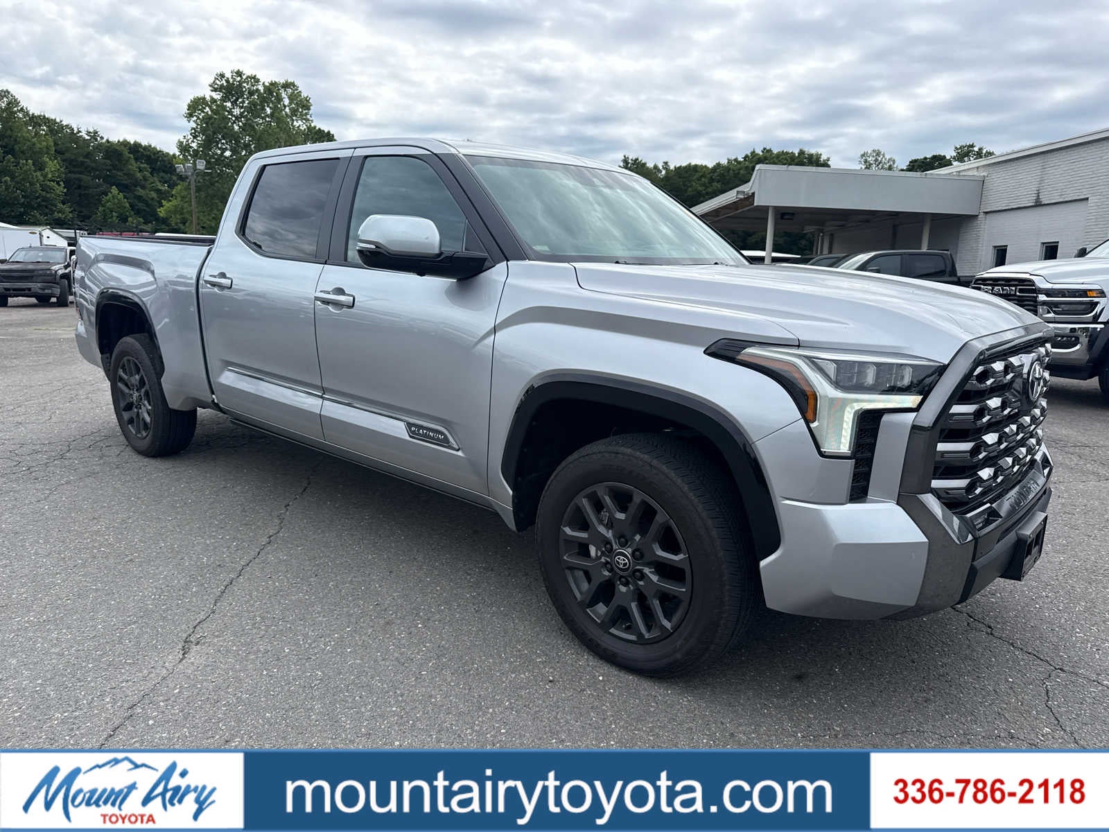 2025 Toyota Tundra Platinum in Celestial Silver Metallic — front three-quarter view