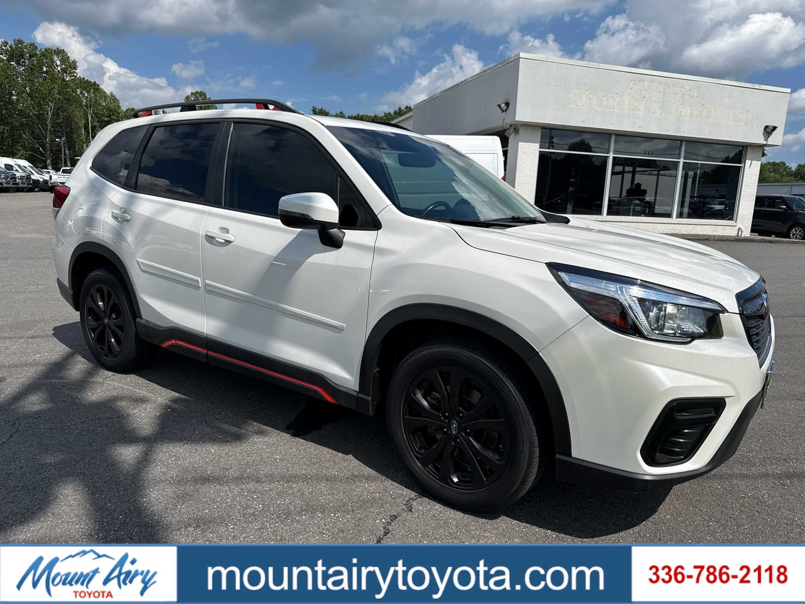 2020 Subaru Forester Sport in Crystal White Pearl — front three-quarter view