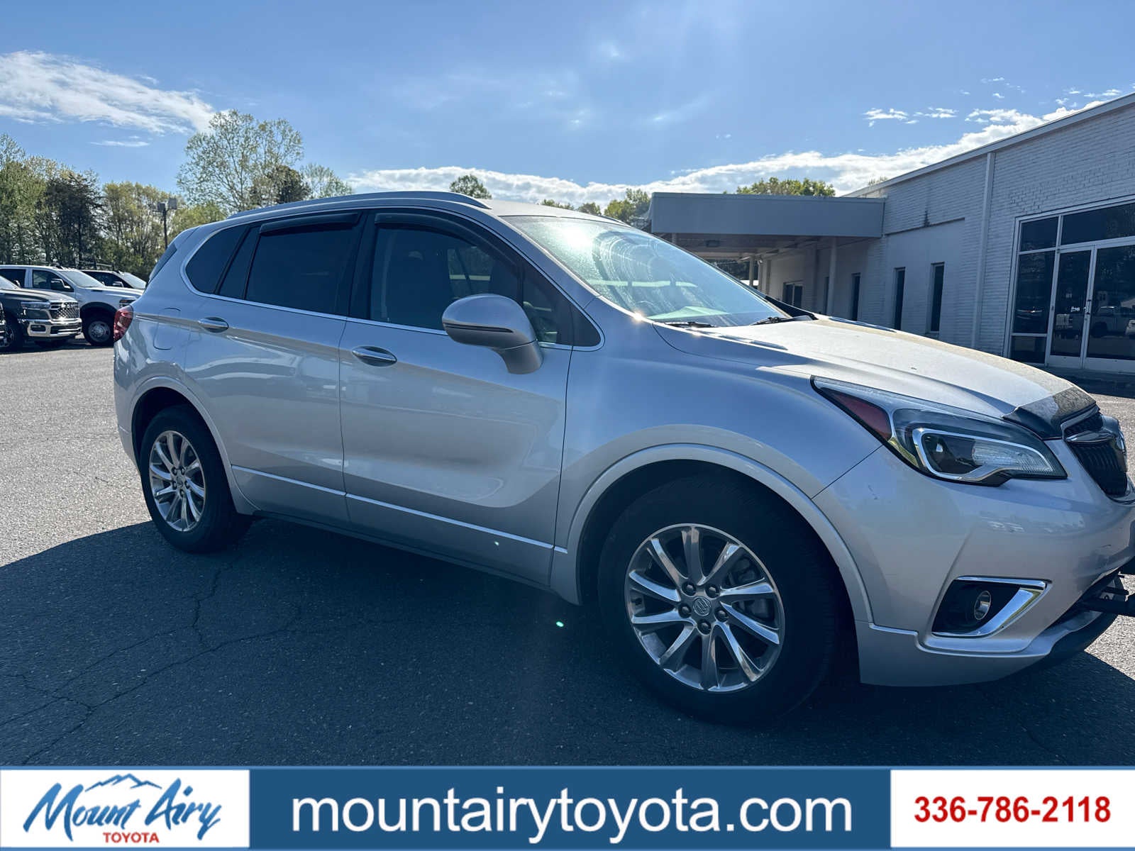 2019 Buick Envision Essence in Galaxy Silver Metallic — front three-quarter view