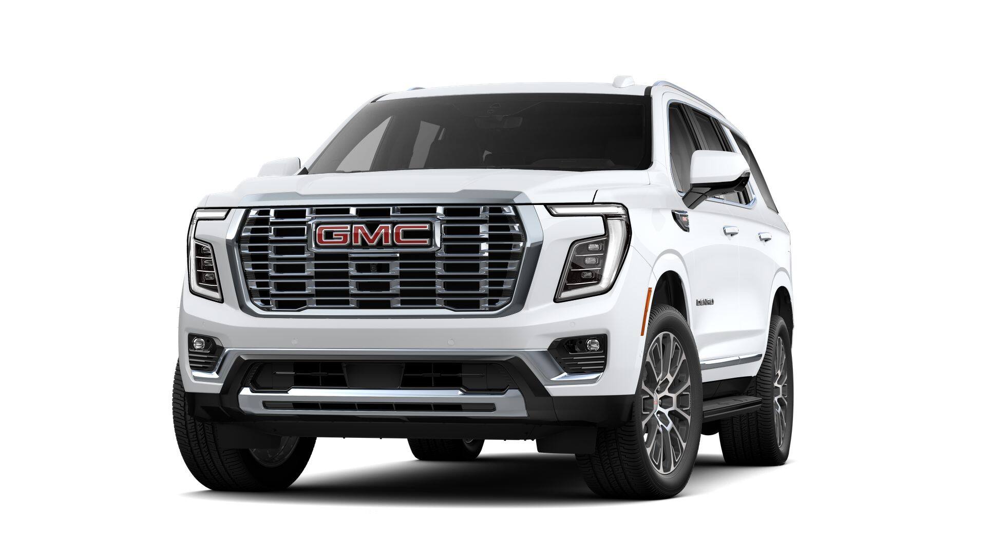 2026 GMC Yukon Denali in Summit White — front three-quarter view
