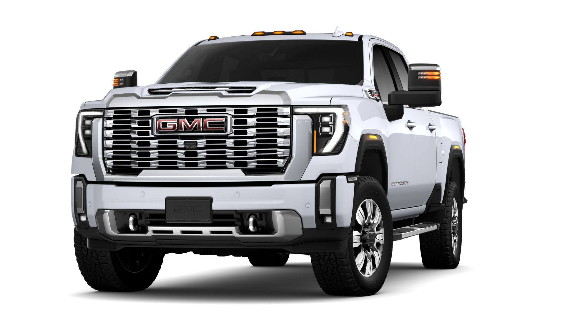 2026 GMC Sierra 2500 HD Denali in Glacier White Tricoat — front three-quarter view