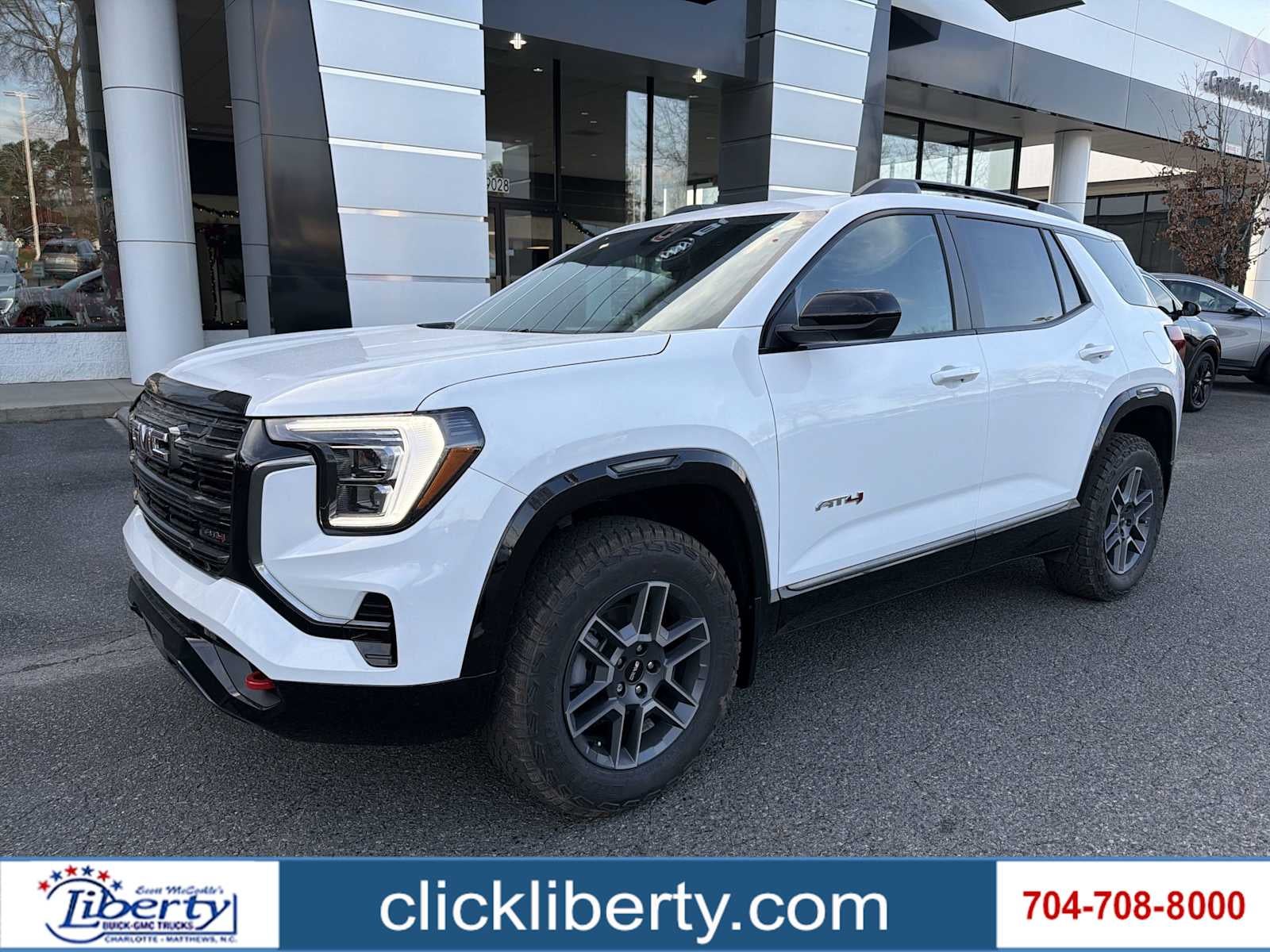 2026 GMC Terrain AT4 in Summit White — front three-quarter view