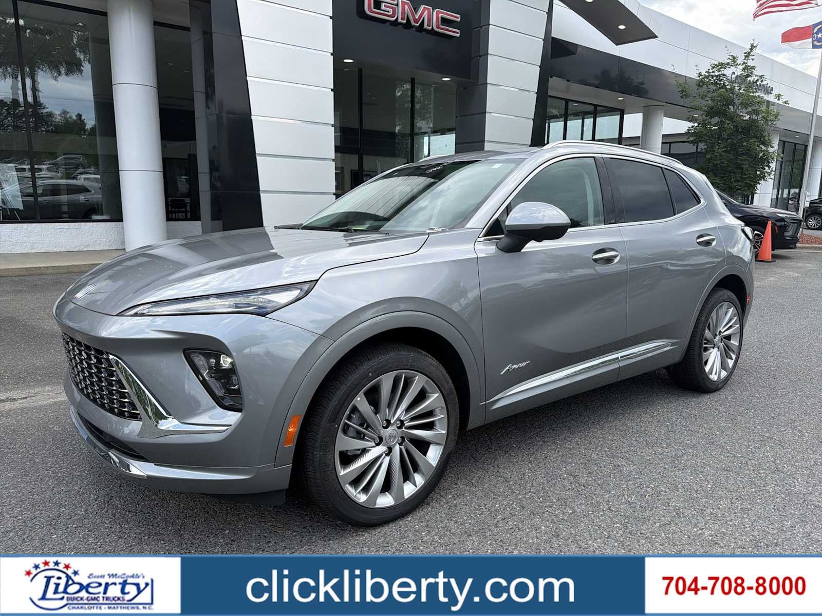 2026 Buick Envision Avenir in Moonstone Gray Metallic — front three-quarter view