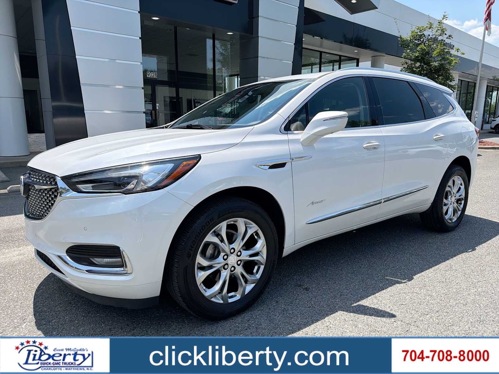 2020 Buick Enclave Avenir in White Frost Tricoat — front three-quarter view