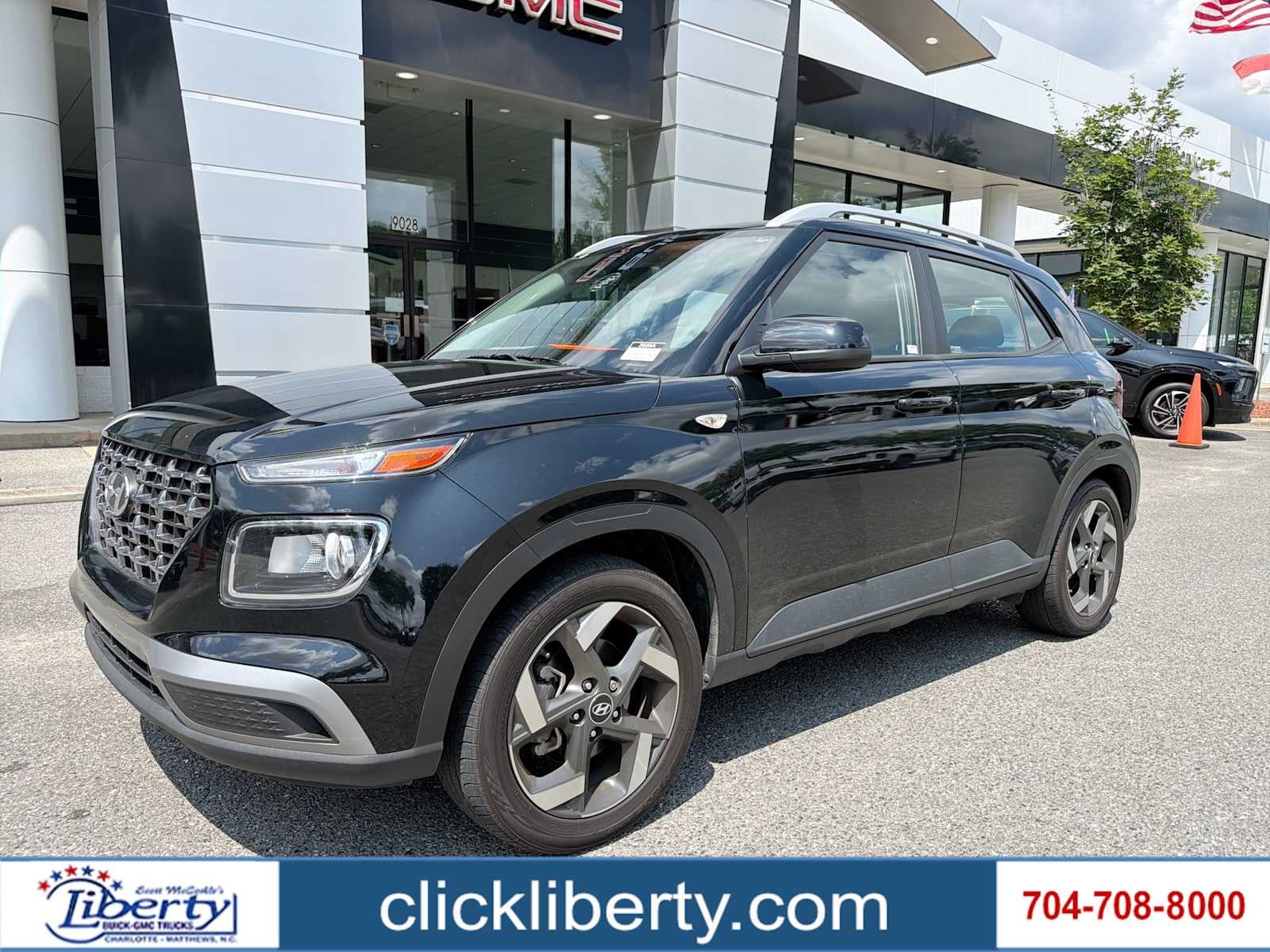 2024 Hyundai Venue SEL in Onyx Black — front three-quarter view