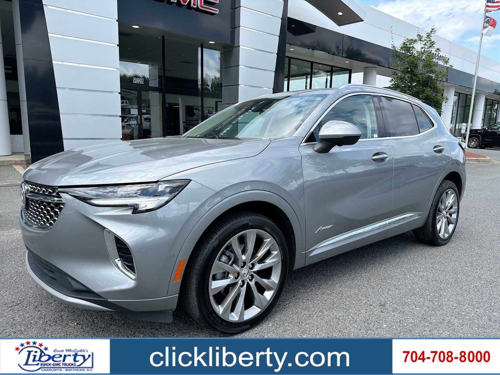 2023 Buick Envision Avenir in Moonstone Gray Metallic — front three-quarter view